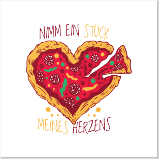 Pizza Heart Design Posters and Art
